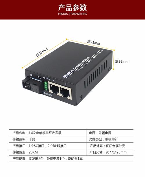 信霆千兆光纖收發器 單模單纖1光2電，高效遠距傳輸的優選方案